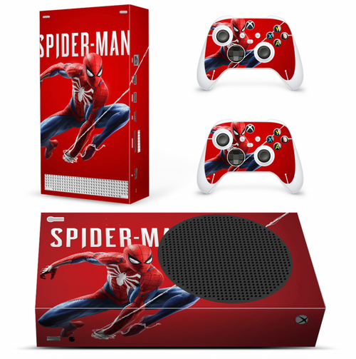 Xbox Series S gaming hero red skin with matching controller wrap