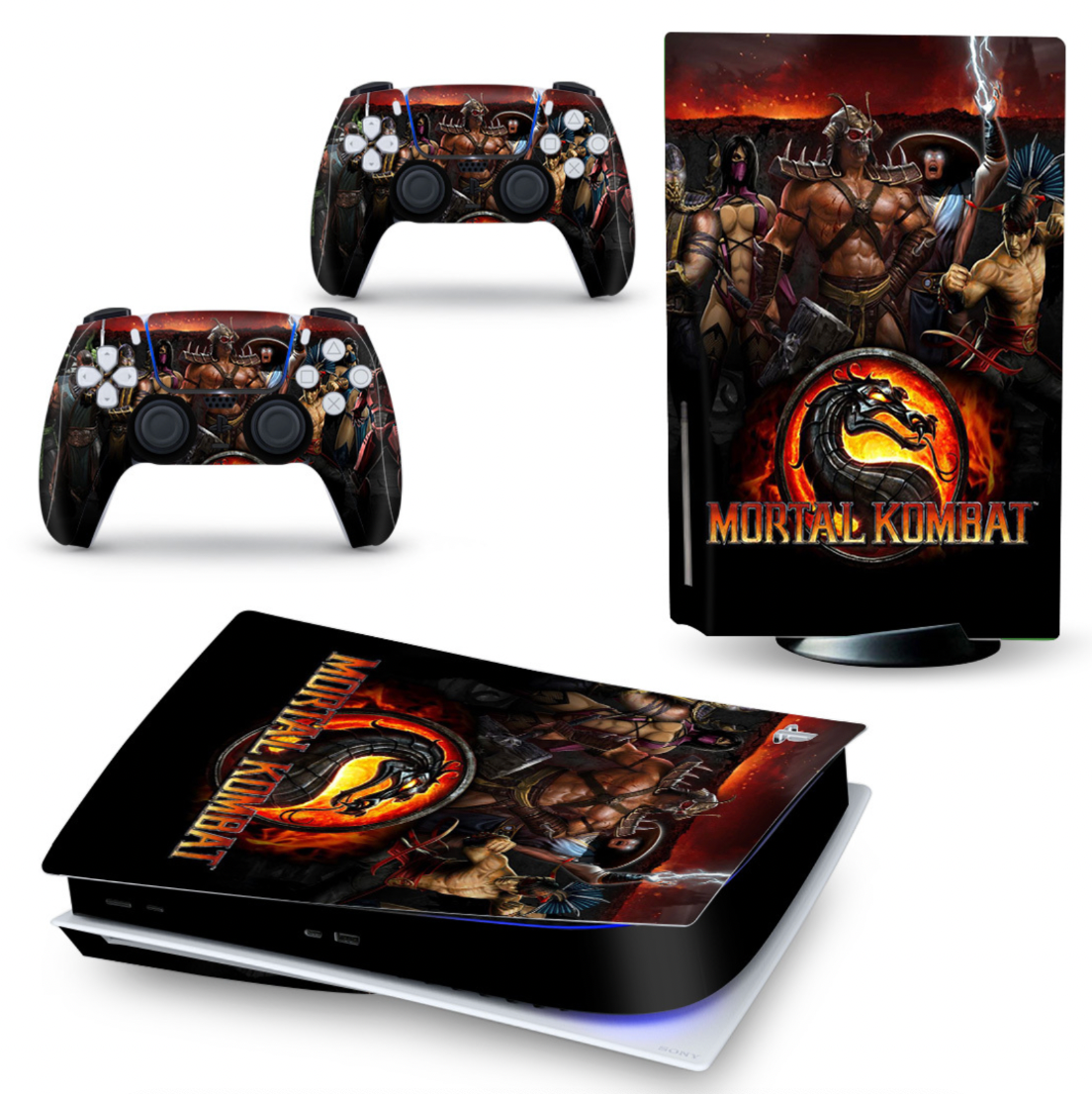 PS5 Console & Controller Skin – Fire Dragon Battle Style (Disc & Digital)
