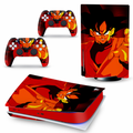 Red anime style PS5 console and controller skin with warrior design