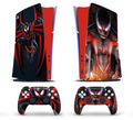 Red spider hero themed PS5 console and controller skin set with black and red design