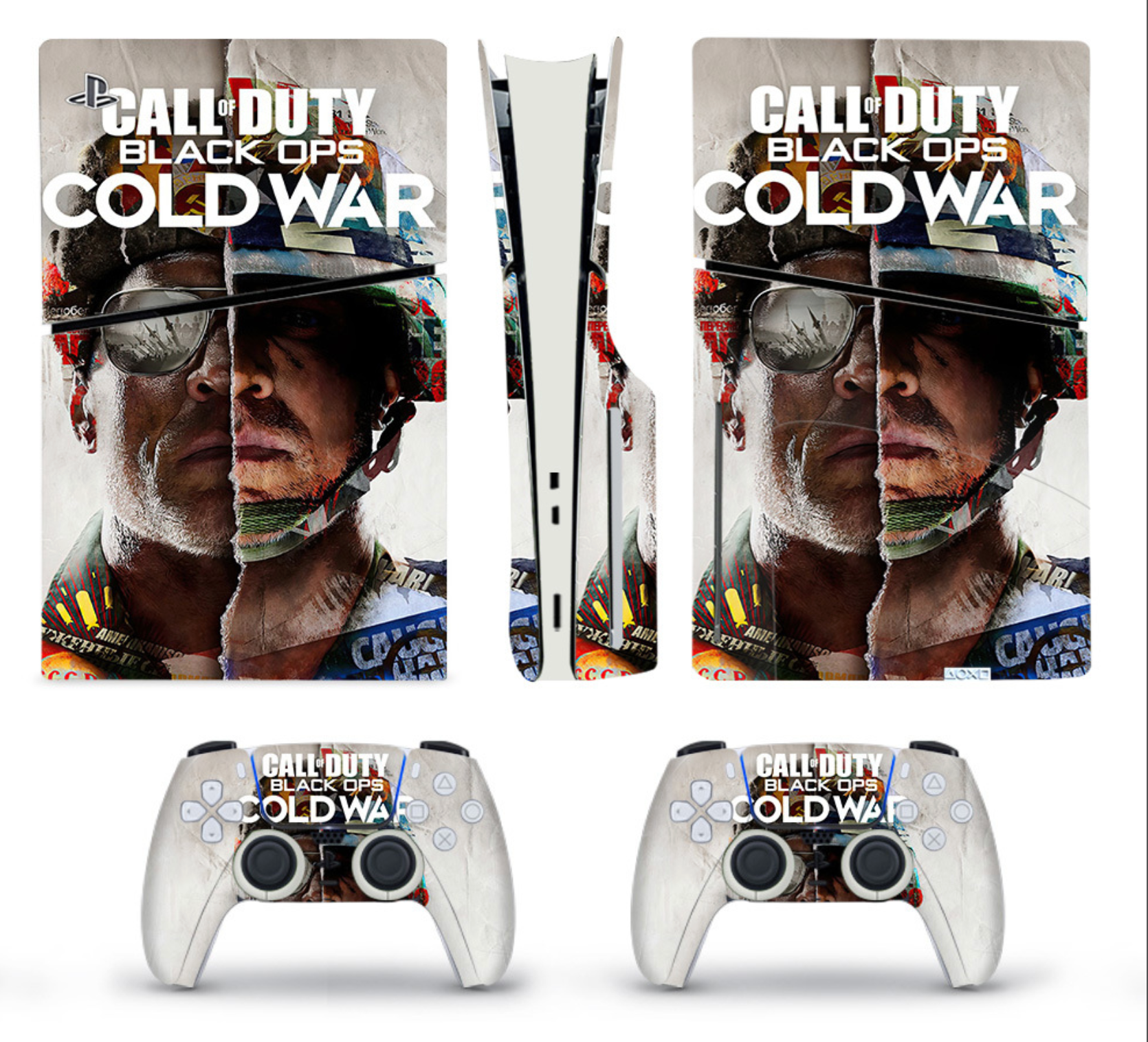 PS5 console and controller skin cold war tactical style design
