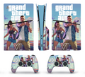 PS5 console and controller skin miami crime style design