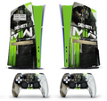 PS5 console and controller skin modern warfare green design disc and digital
