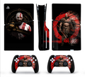 ps5 console and controller skin spartan warrior red design