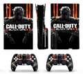 Black and orange tactical soldier themed PS5 console and controller skin with futuristic combat design