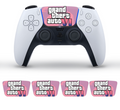 Vice City inspired PS5 DualSense controller touchpad skin in pink retro gaming design
