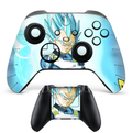 Anime blue energy themed skin for Xbox controller with bold character design