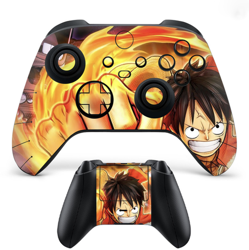 Anime fire themed skin for Xbox controller with bold flame design