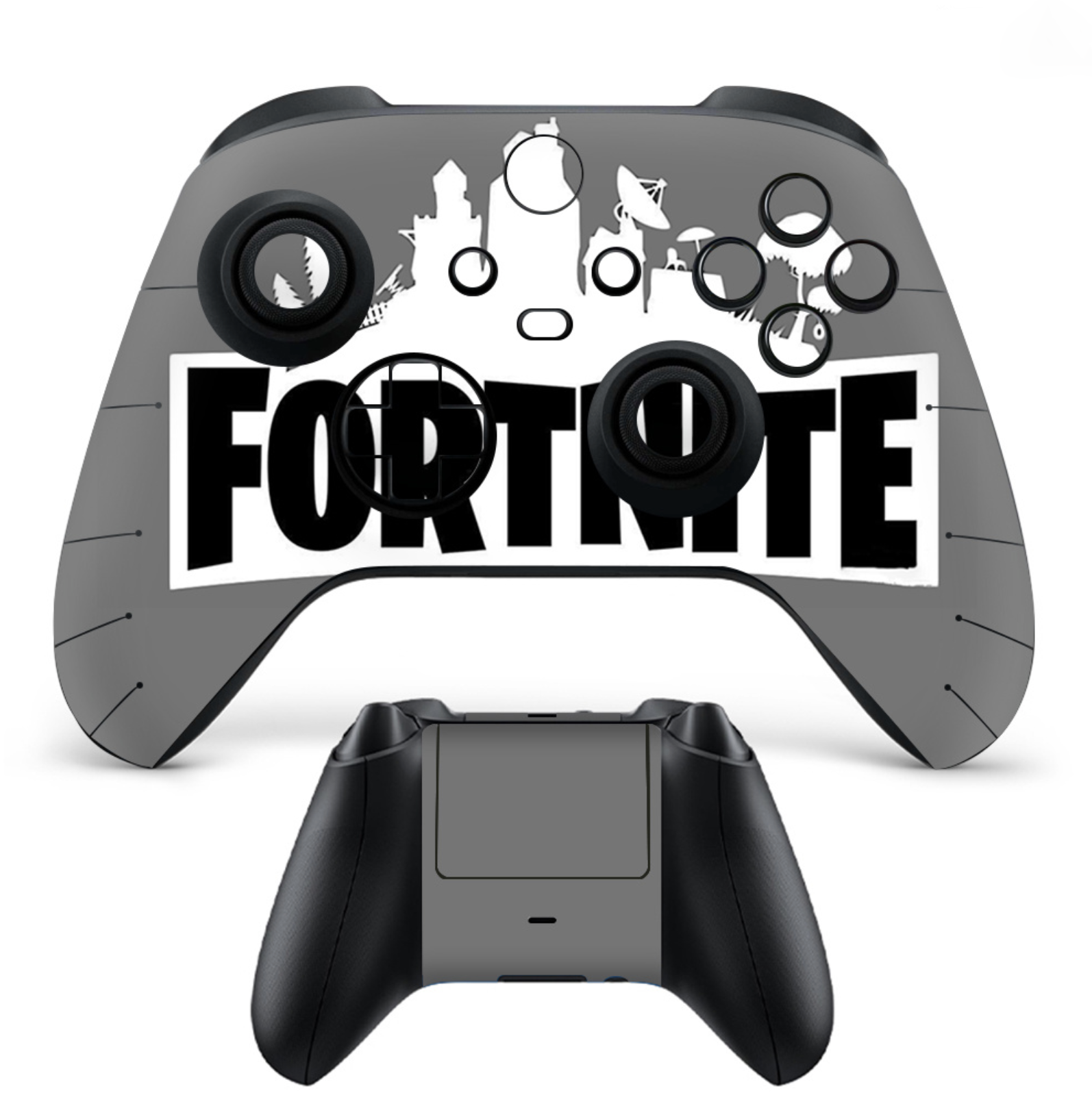 Xbox controller skin black and white urban design front view
