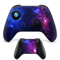 Galaxy nebula Xbox controller skin with blue and purple space design and stars