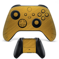 Gold brushed metal Xbox controller skin with premium textured finish