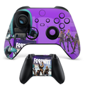 Purple gaming skin for Xbox controller with modern character design