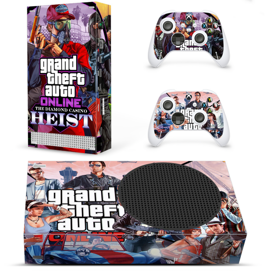 Xbox Series S open world city style skin with matching controller