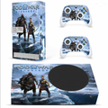 Xbox Series S nordic warrior ice themed skin with snowy background and matching controller skin set                                                   