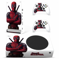 Xbox Series S red mask mercenary inspired skin with matching controller skin set
