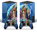 Xbox Series X colorful anime style skin with matching controller skin set