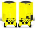 Xbox Series X solid neon yellow minimal skin with matching controller skin set