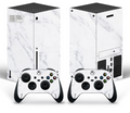 Xbox Series X white marble minimal skin with matching controller skin set